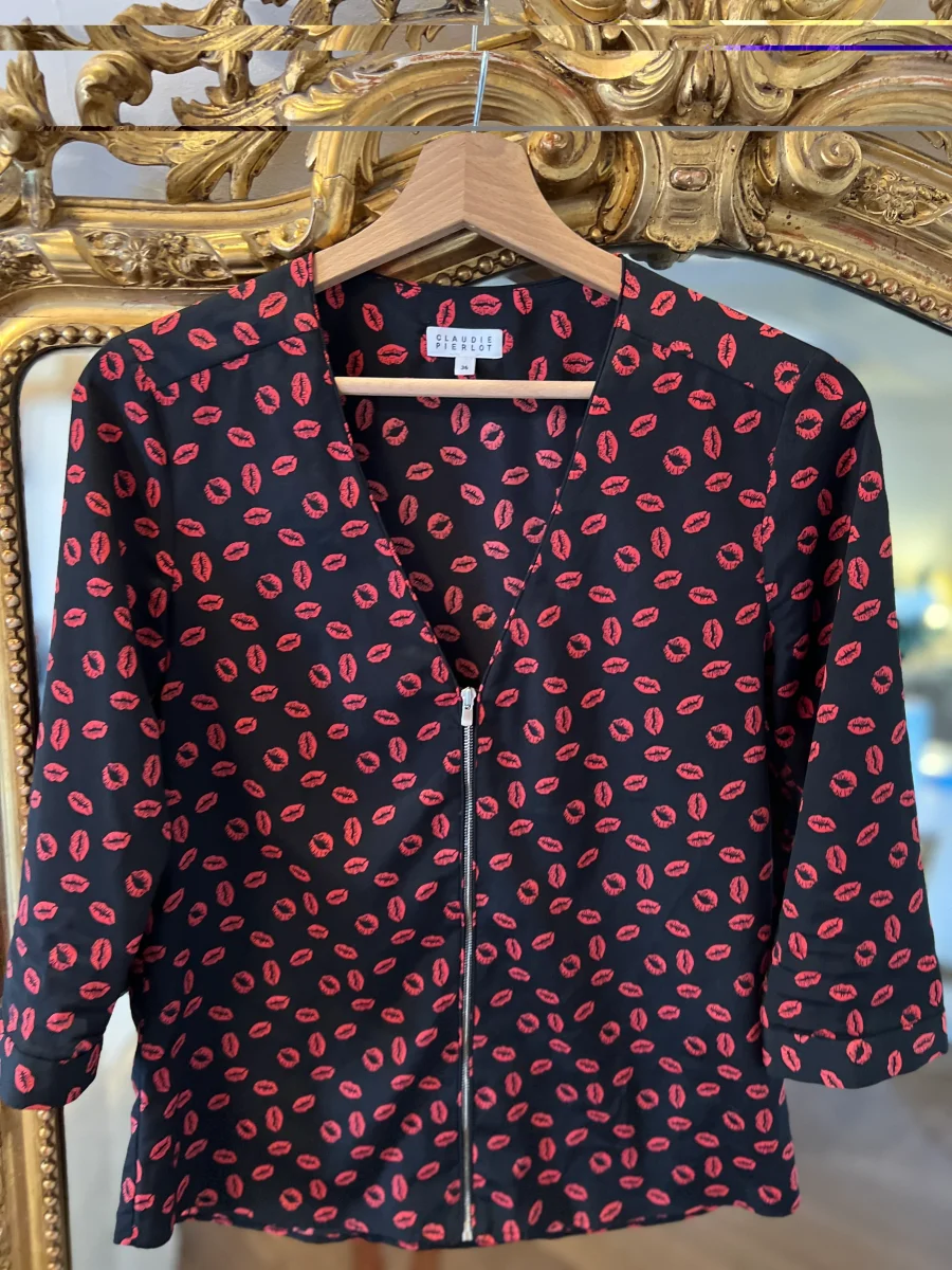 Blouse Claudie Pierlot motifs lèvres – Image 5