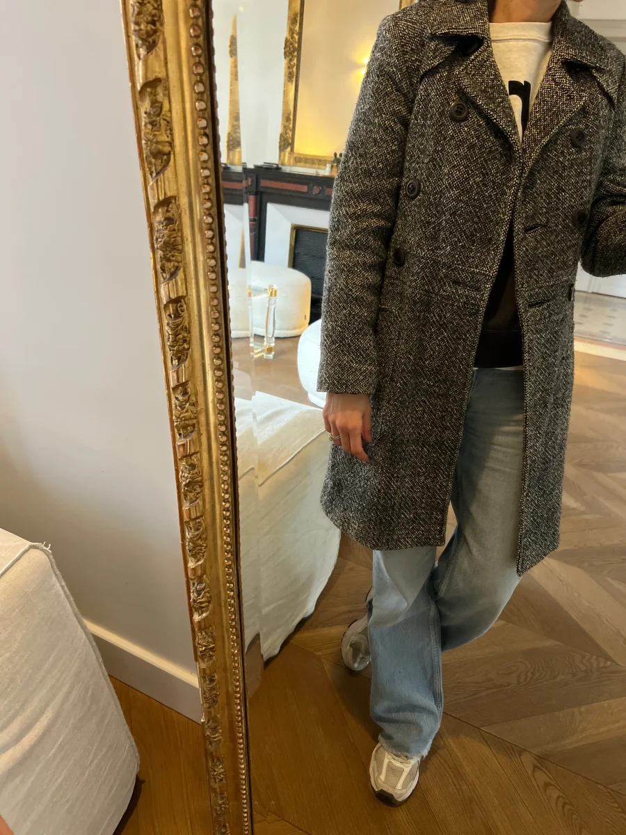 Lucie Gabossi - Manteau en laine gris chiné – Image 5