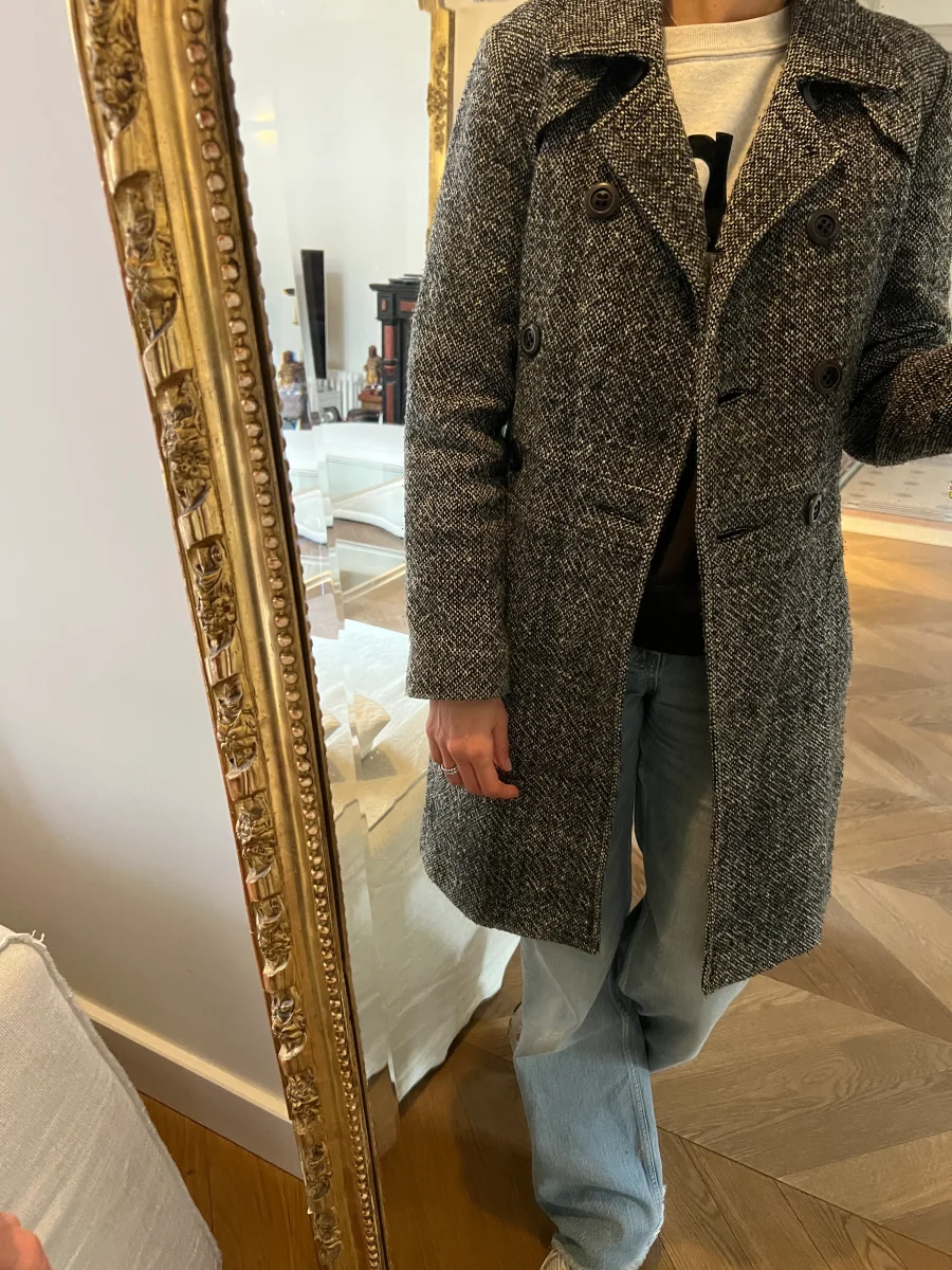 Lucie Gabossi - Manteau en laine gris chiné – Image 6