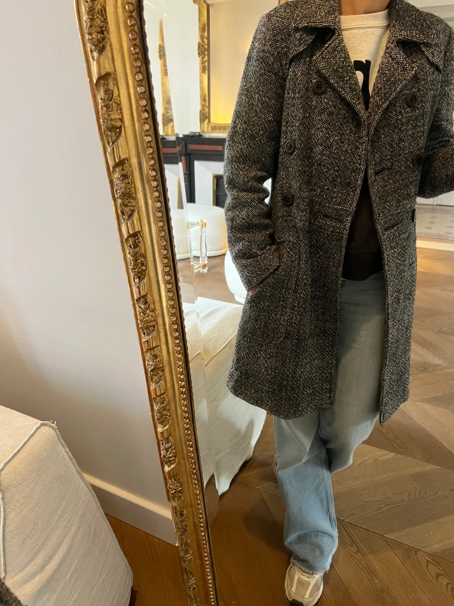 Lucie Gabossi - Manteau en laine gris chiné – Image 7