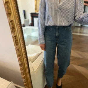 Chemise Zara bleu à rayures avec poche