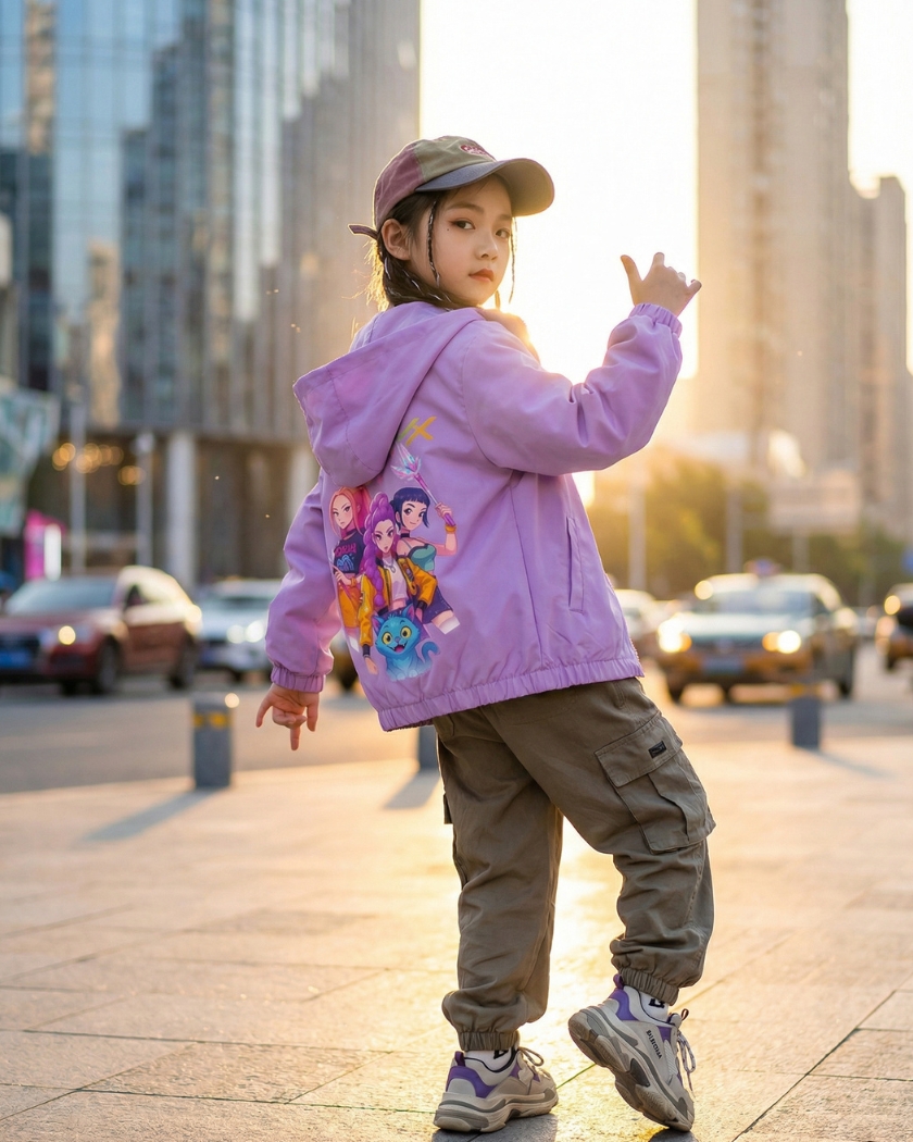 Blouson enfant Kpop Demon Hunters Huntrix et Derpy – Image 4