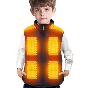 Blouson noir sans manches chauffant pour garçon