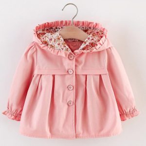 Blouson mi-saison à capuche pour bébé fille