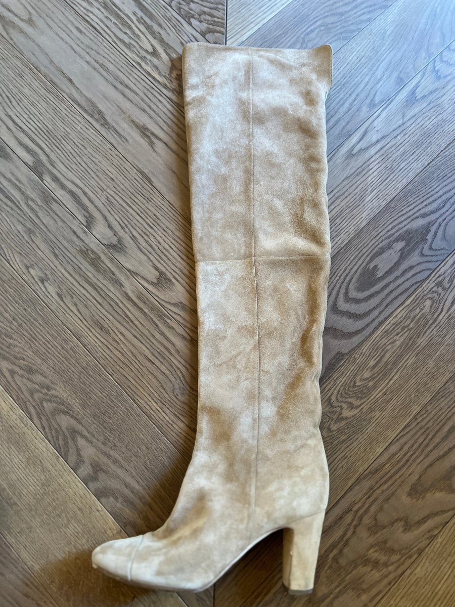 Cuissardes Chanel beige en daim – Image 4