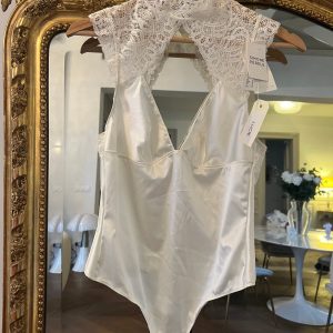 Lucie Gobassi - Simone Pérèle Body symphanie blanc satiné Neuf T2