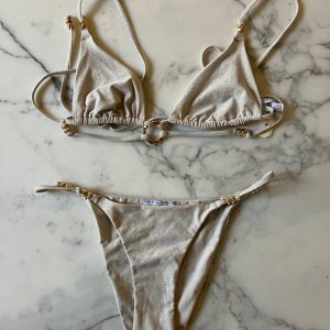 Lucie Gabossi - Chichi Castelango Paris Maillot de bain deux pièces irisé beige Astrée