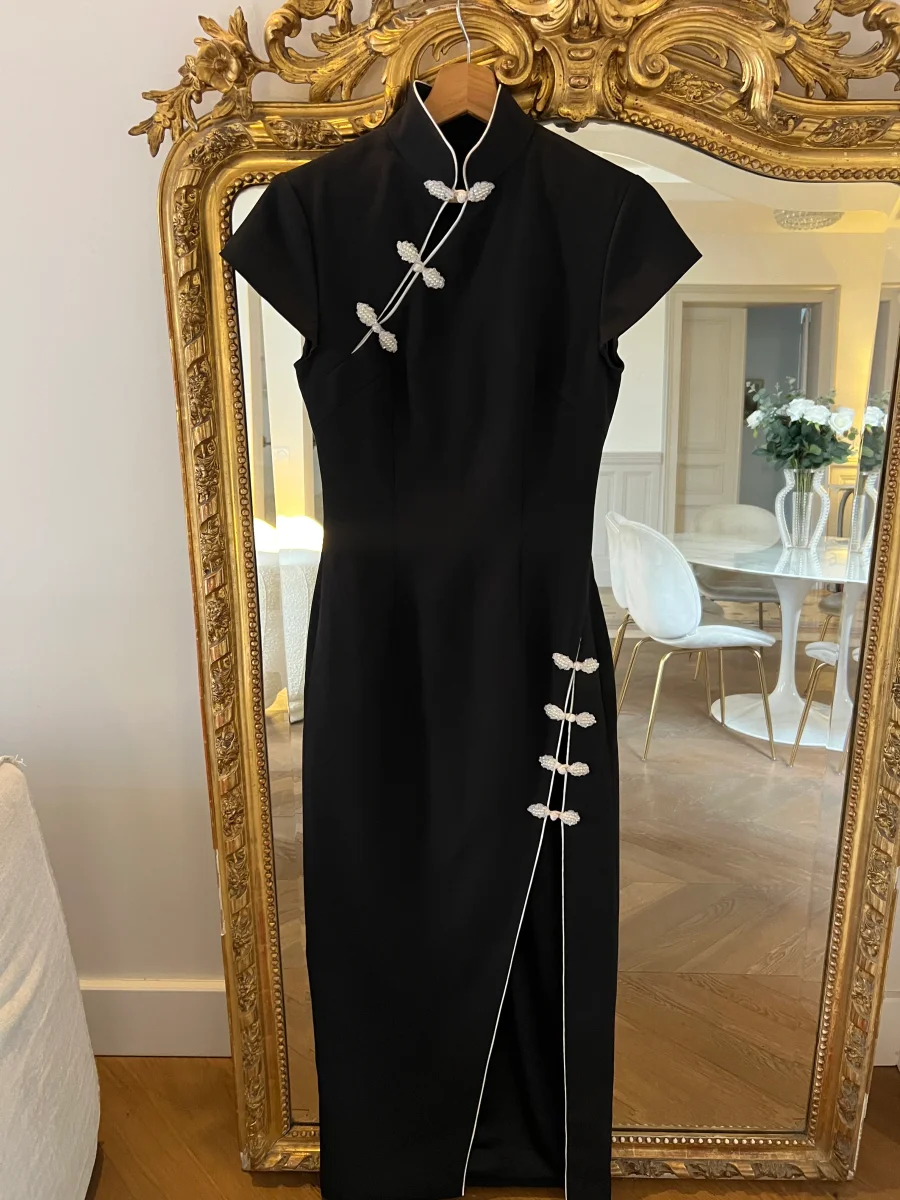 Flora Coquerel - Saulee Robe Neuve noire Irissa perles T.36