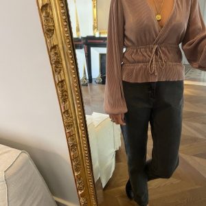 Haut Zara plissée beige