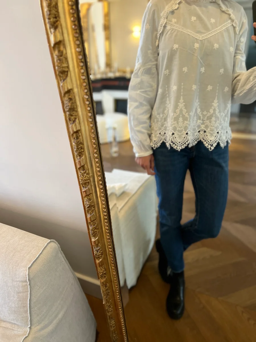 Blouse Balzac blanc col montant – Image 4