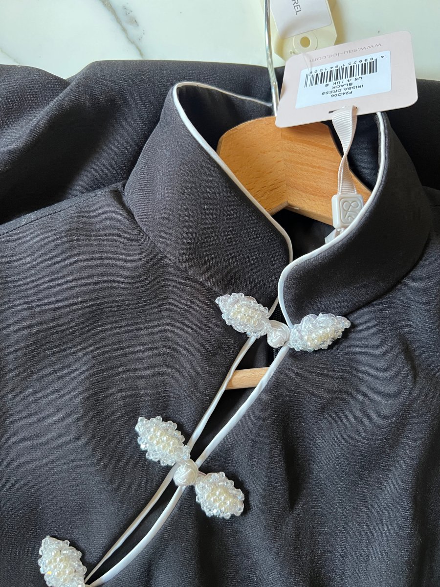 Flora Coquerel - Saulee Robe Neuve noire Irissa perles T.36 – Image 9