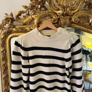 Jade Leboeuf - Rails Pull à rayures beige et bleu marine T.XS
