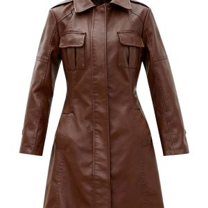 Blouson d’hiver pour femme en simili cuir à fermeture éclair