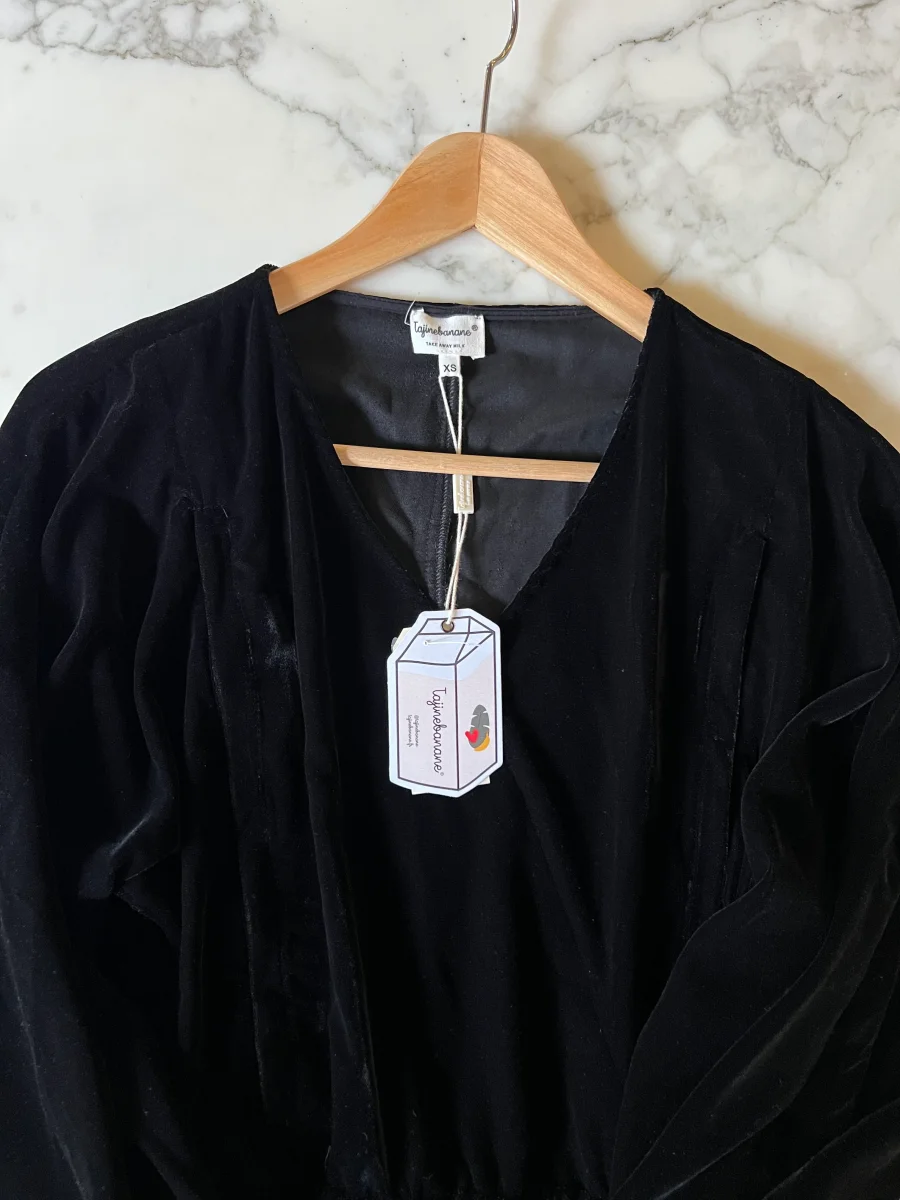 Tajine Banane - Robe reglisse longue velours T.XS – Image 5