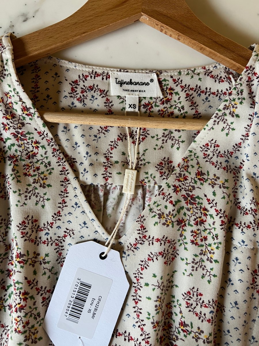 Tajine Banane - Blouse d'allaitement fleurie ecru T.XS – Image 6