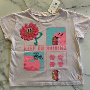 Lucie Gabossi -Billie Blush T.shirt à fleurs paillettes