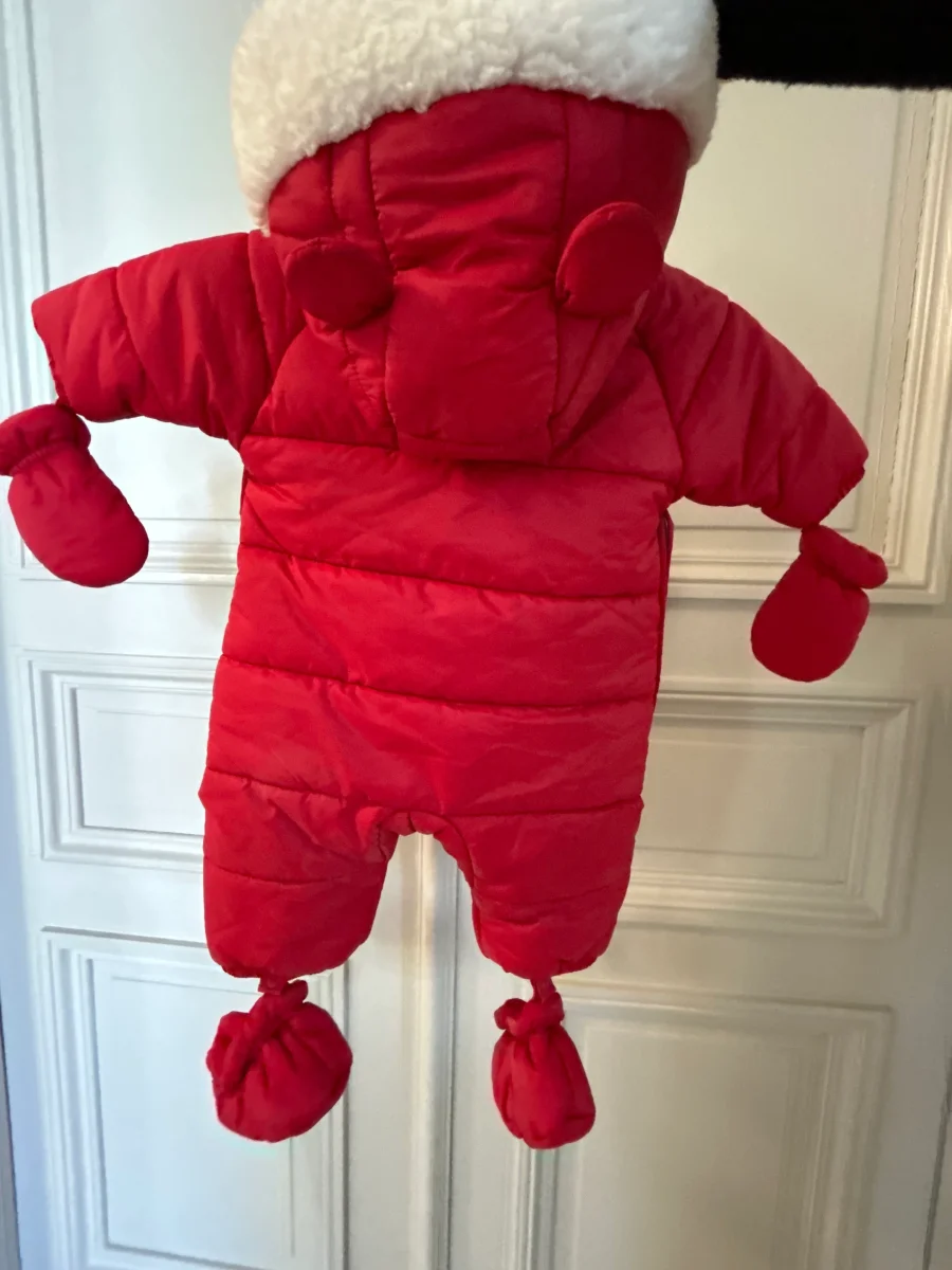 Combinaison pilote rouge avec capuche ourson Petit Bateau 3 mois – Image 3