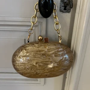 Jade Leboeuf - Pochette de soirée nacrée beige