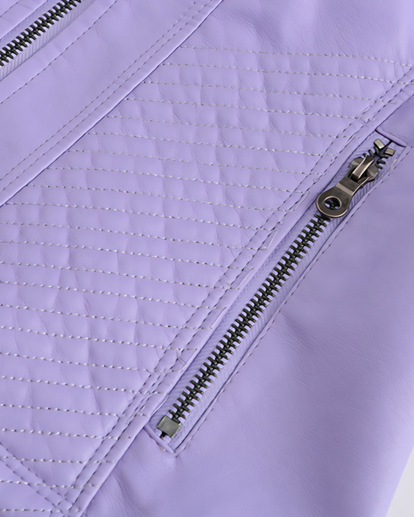 Blouson perfecto femme en simili-cuir et coupe ajustée – Image 9