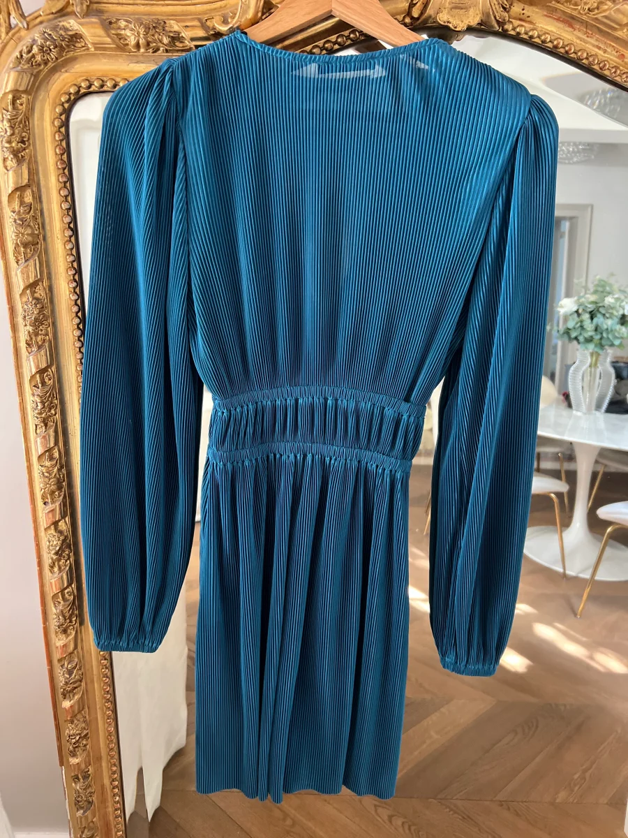 Marine Lorphelin Robe Zara bleu plissée – Image 8