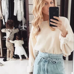 Lucie Gabossi - Recc Pantalon jean fluide ceinturé