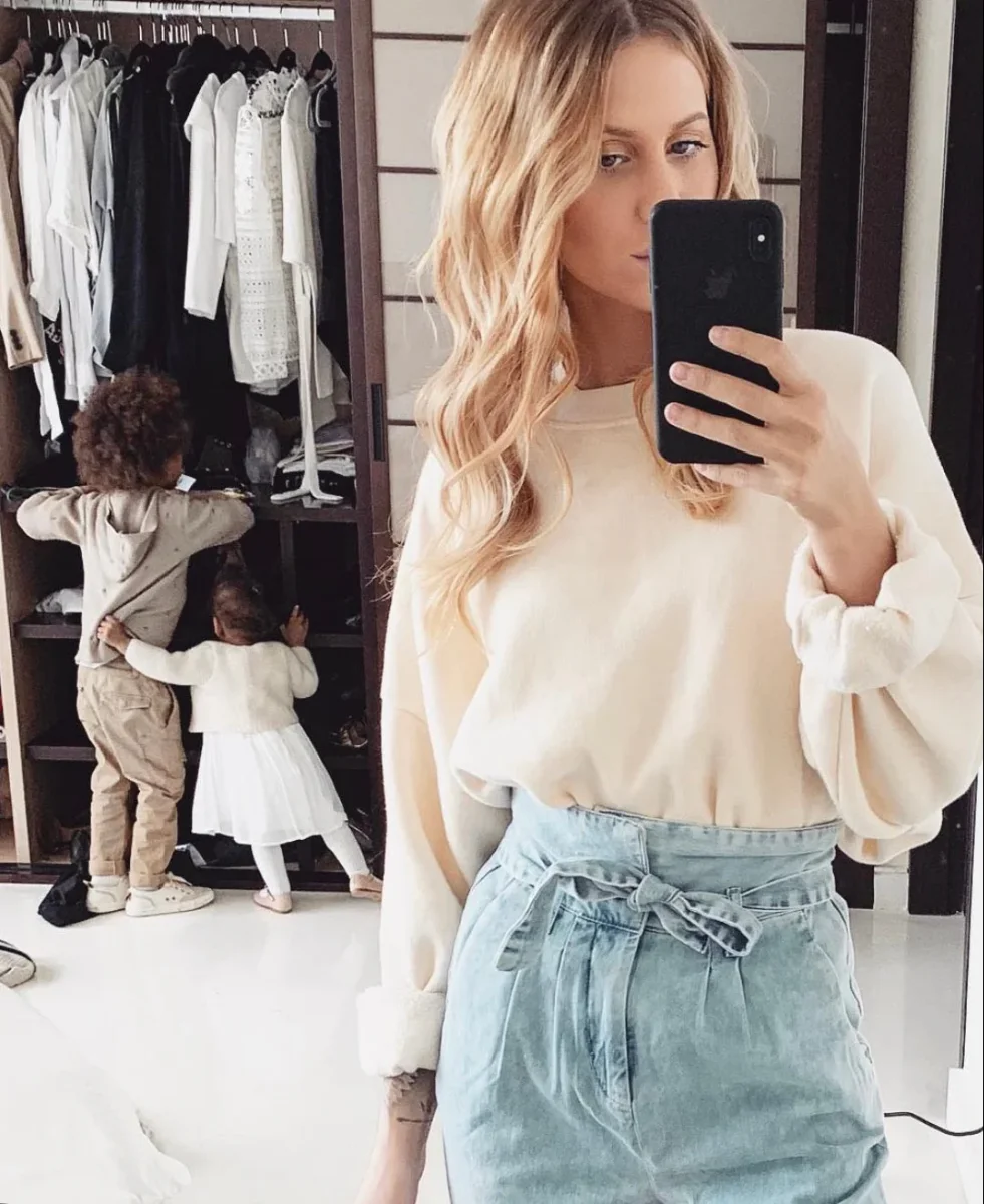 Lucie Gabossi - Recc Pantalon jean fluide ceinturé