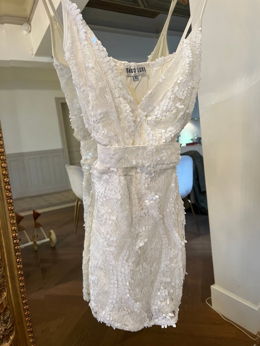 Lucie Gabossi - Sabo Luxe Combishort blanche de soirée à papilles – Image 6