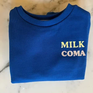 Ummi Baby - Sweat bébé bleu en coton bio Milk Coma NEUF T. 12-18mois