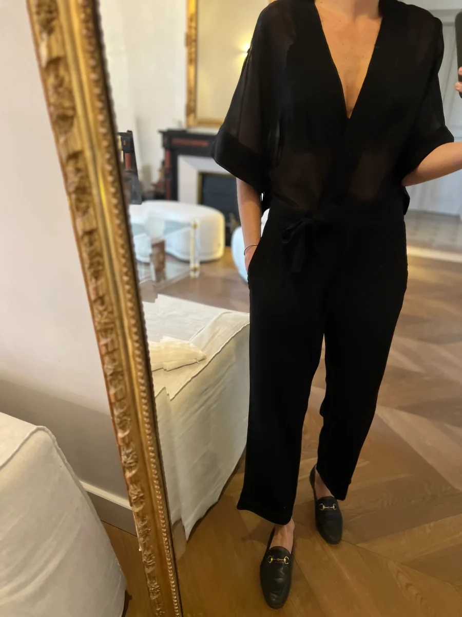 Combinaison Sandro Noire transparence sur le haut