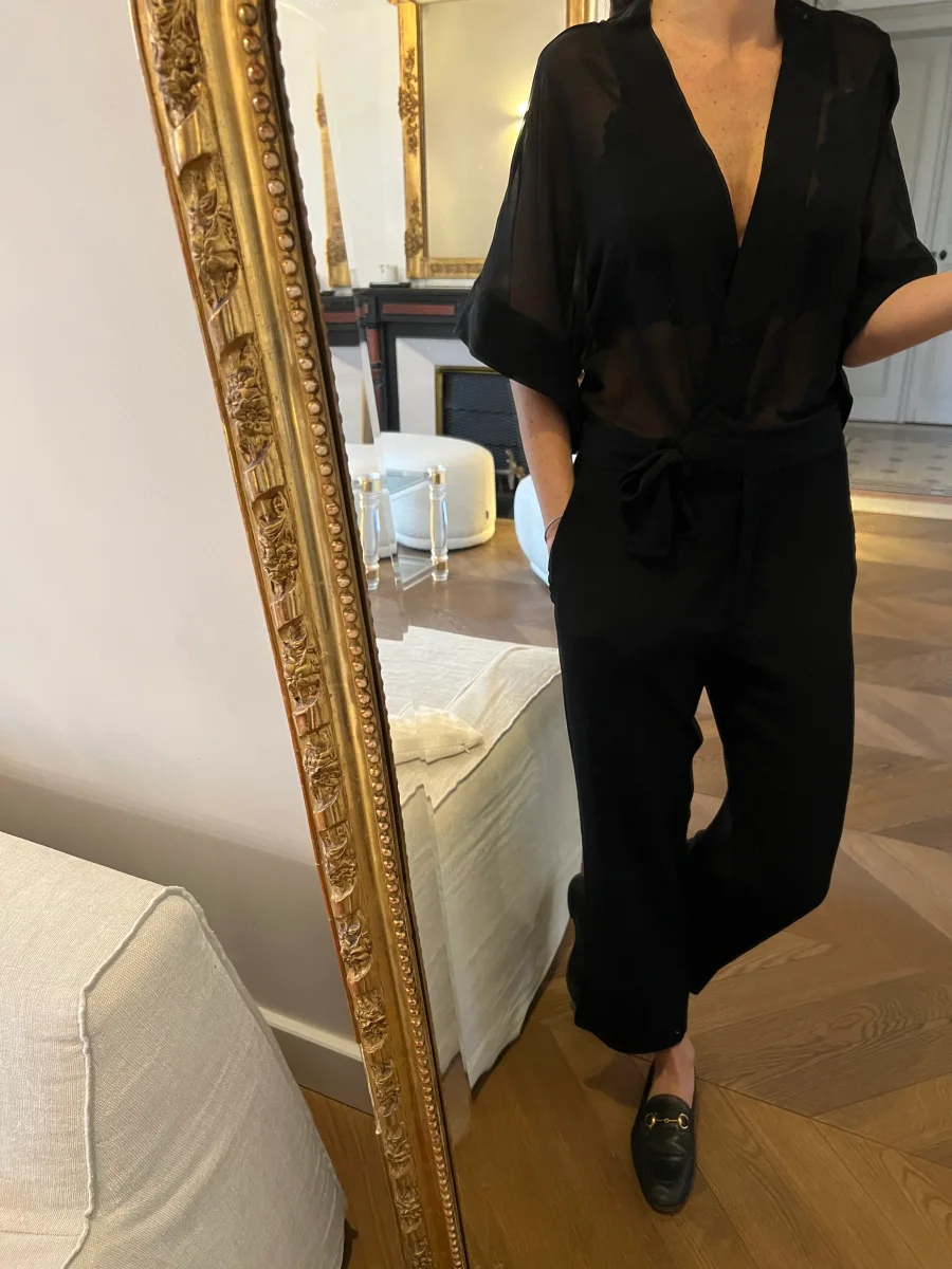 Combinaison Sandro Noire transparence sur le haut – Image 3