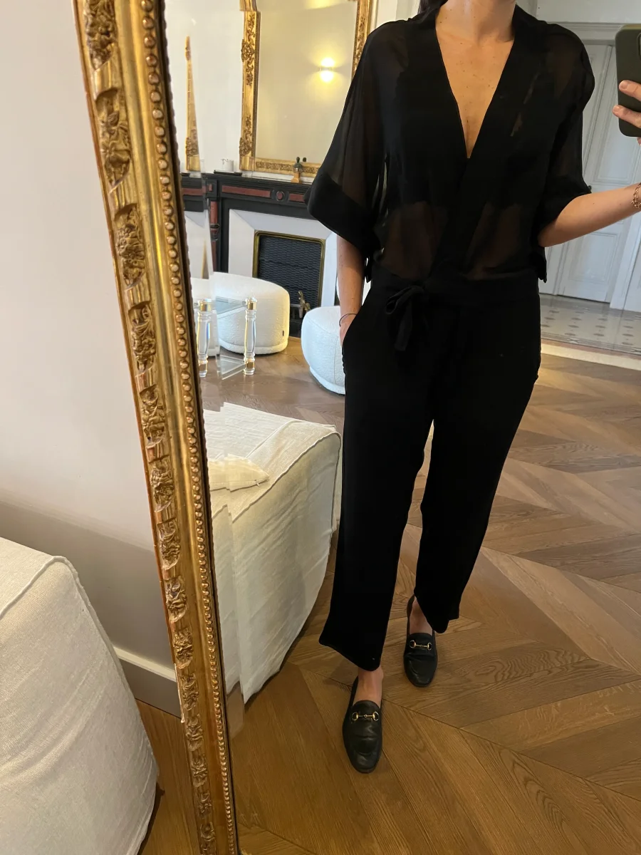 Combinaison Sandro Noire transparence sur le haut – Image 5