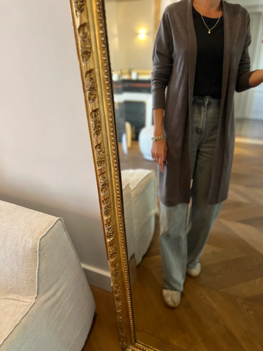 Apostrophe - Gilet long gris en cachemire