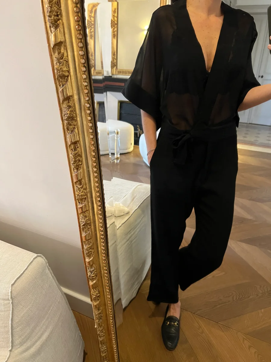 Combinaison Sandro Noire transparence sur le haut – Image 6