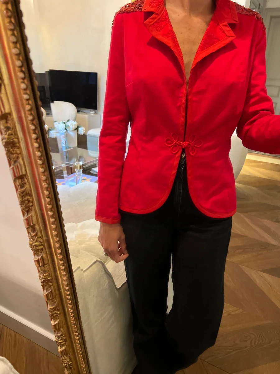 Marine Lorphelin Veste Laurent crépeau rouge