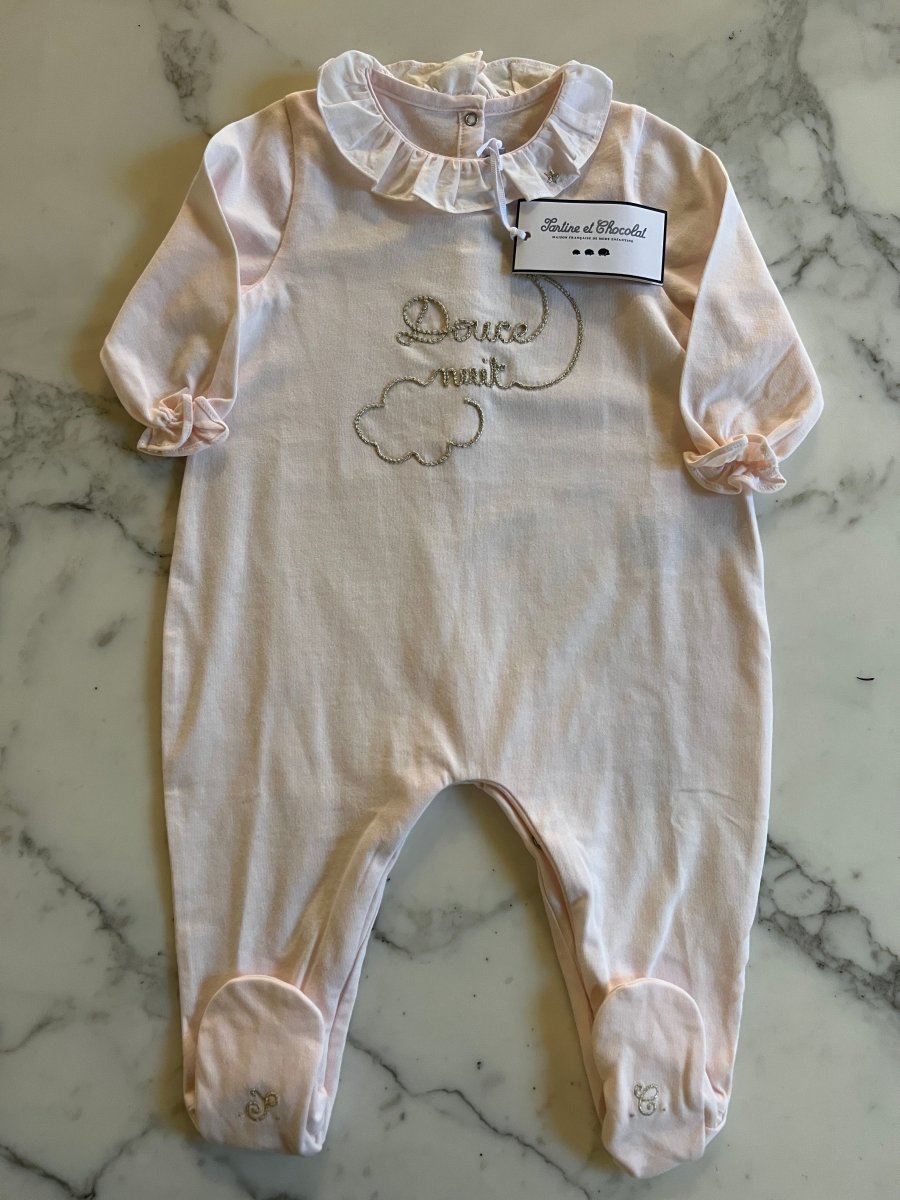Tartine et Chocolat - Pyjama rose collerette Neuf T.9mois
