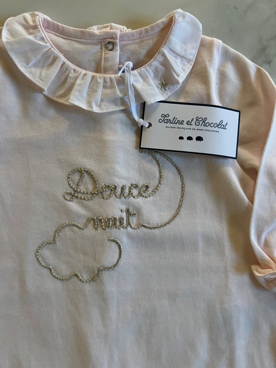 Tartine et Chocolat - Pyjama rose collerette Neuf T.9mois – Image 4