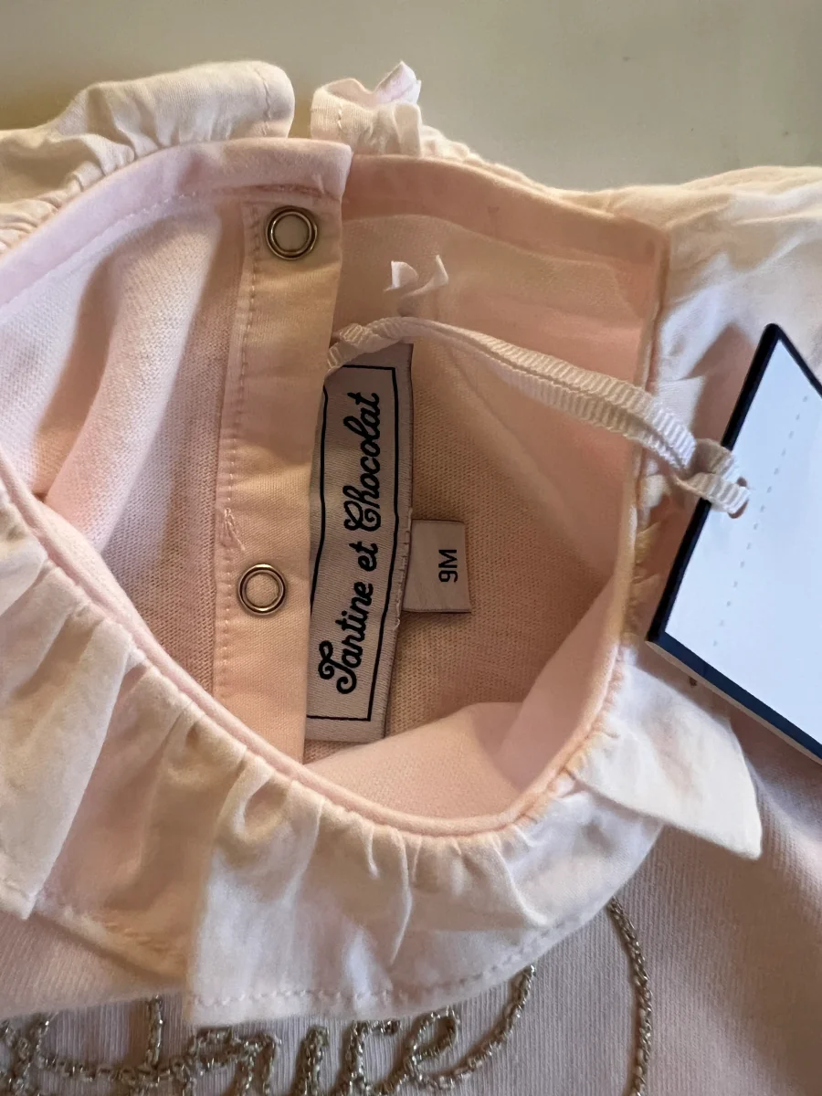 Tartine et Chocolat - Pyjama rose collerette Neuf T.9mois – Image 5