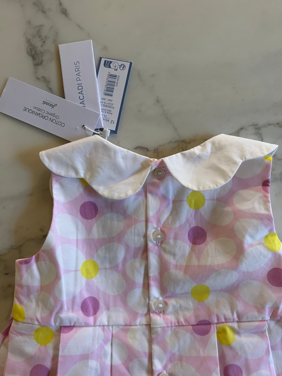 Jacadi - Robe neuve col pétale rose Neuve T.12 mois – Image 6