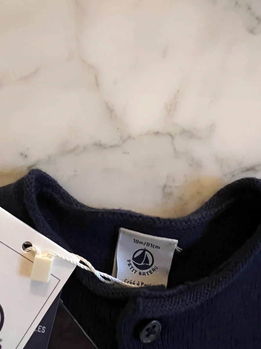 Petit Bateau - Cardigan bleu marine Neuf T.18 mois – Image 3