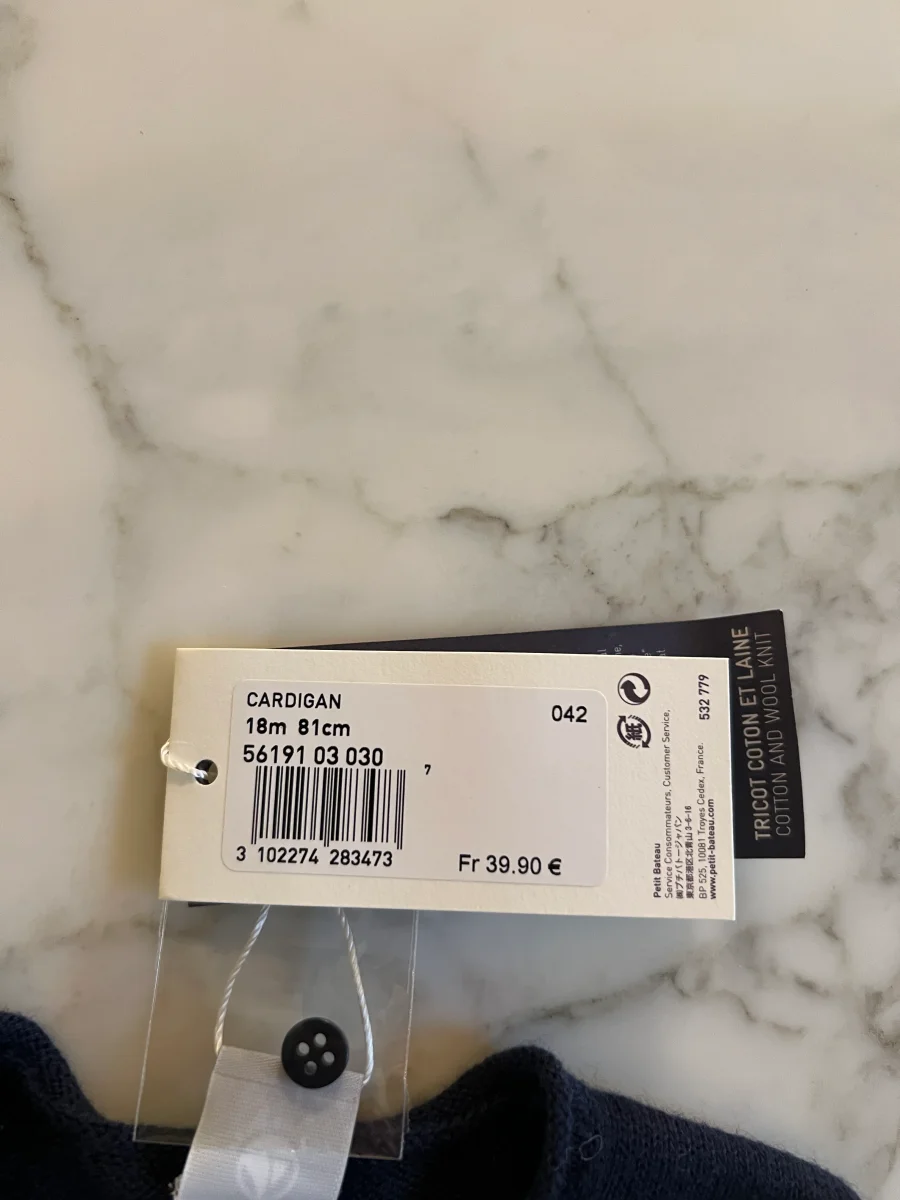 Petit Bateau - Cardigan bleu marine Neuf T.18 mois – Image 4