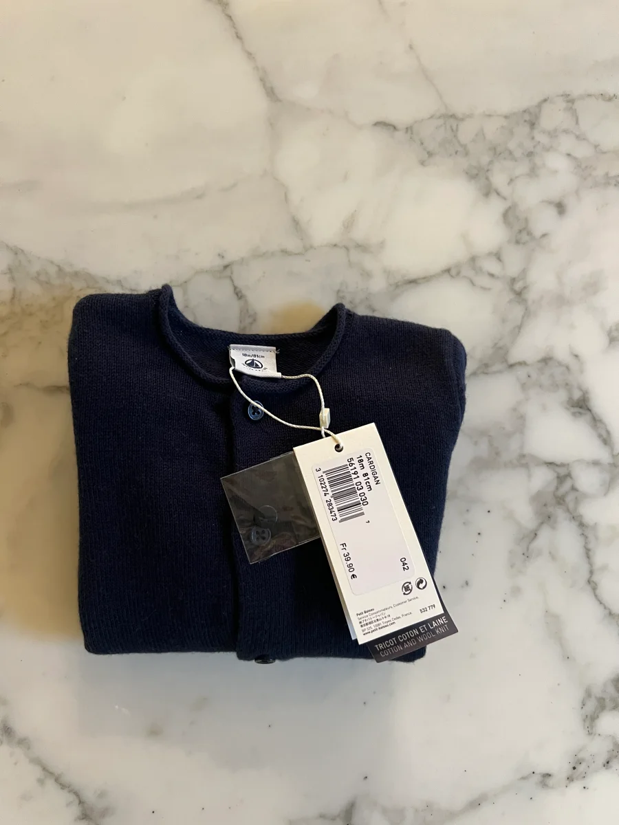 Petit Bateau - Cardigan bleu marine Neuf T.18 mois – Image 6