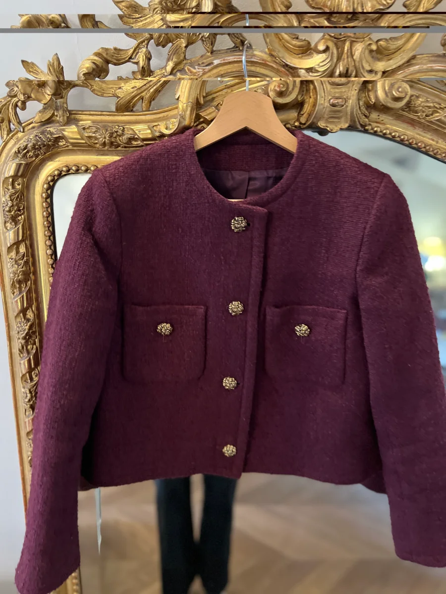 Veste Ba&sh prune boutons dorés – Image 7