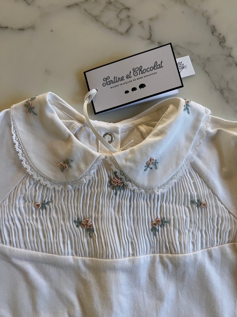 Tartine et Chocolat - Pyjama col claudine à fleurs Neuf T.6 mois – Image 3