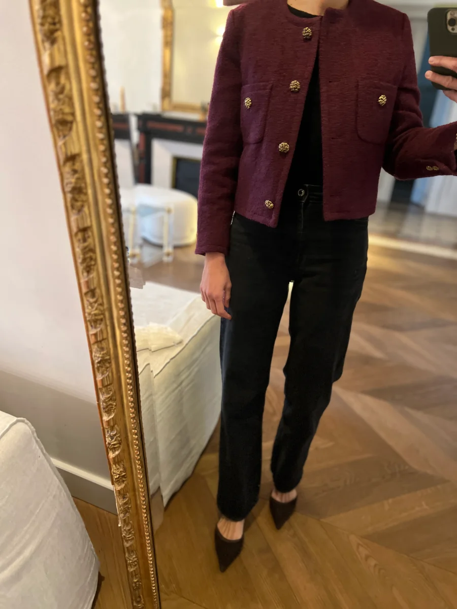 Veste Ba&sh prune boutons dorés