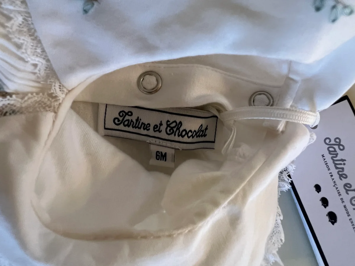 Tartine et Chocolat - Pyjama col claudine à fleurs Neuf T.6 mois – Image 4