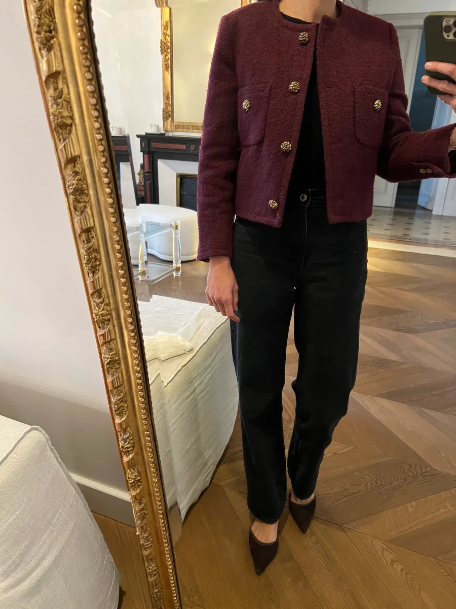 Veste Ba&sh prune boutons dorés – Image 5