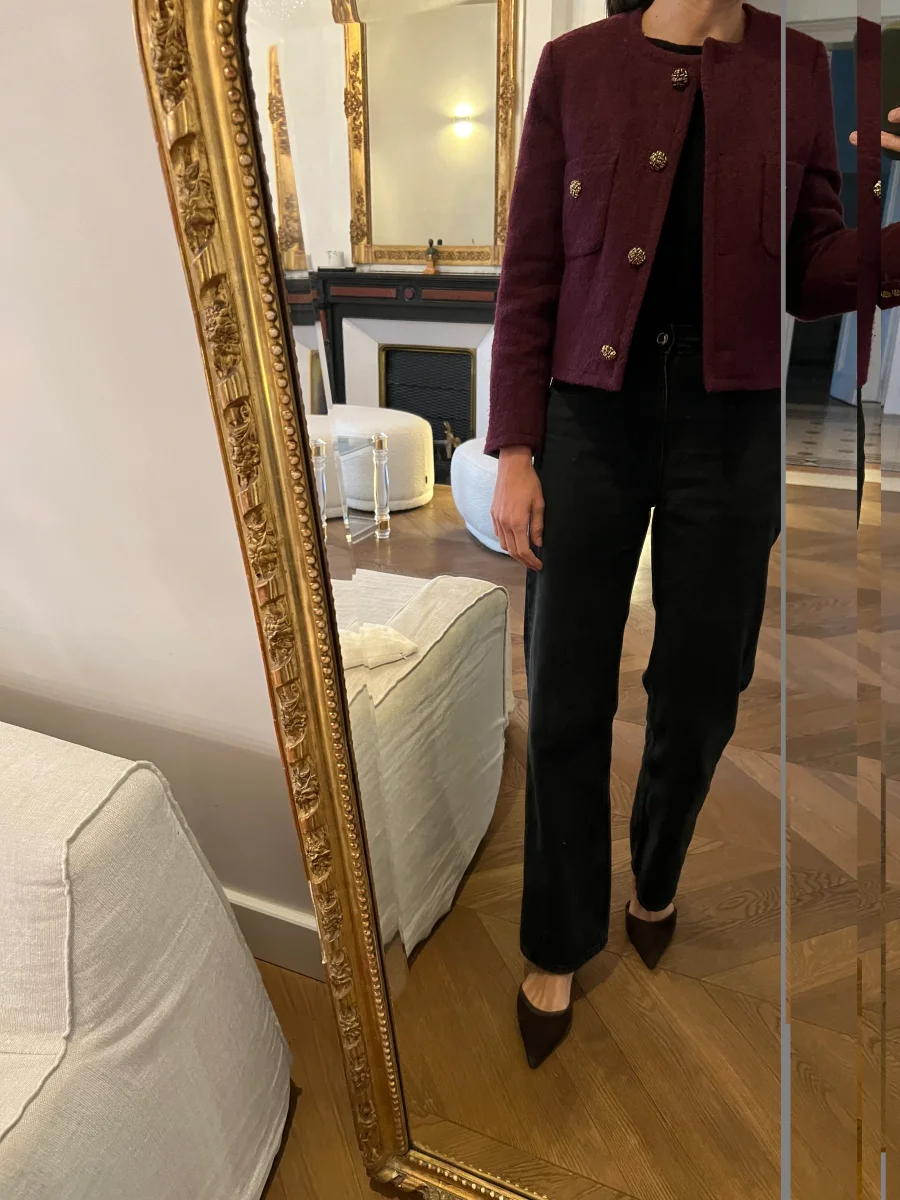 Veste Ba&sh prune boutons dorés – Image 3