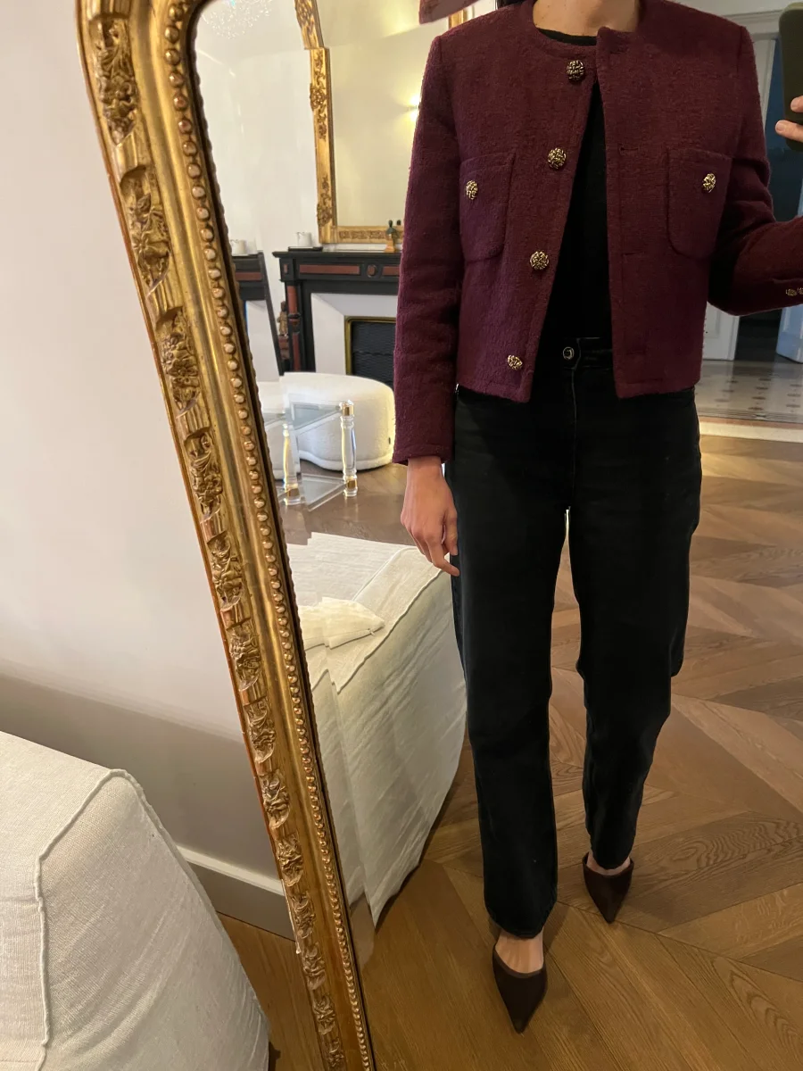 Veste Ba&sh prune boutons dorés – Image 4