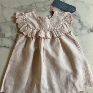 Cyrillus - Robe rose en lin et coton Neuve T.9 mois