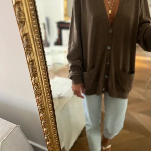 Ralph Lauren - Gilet long en cachemire kaki